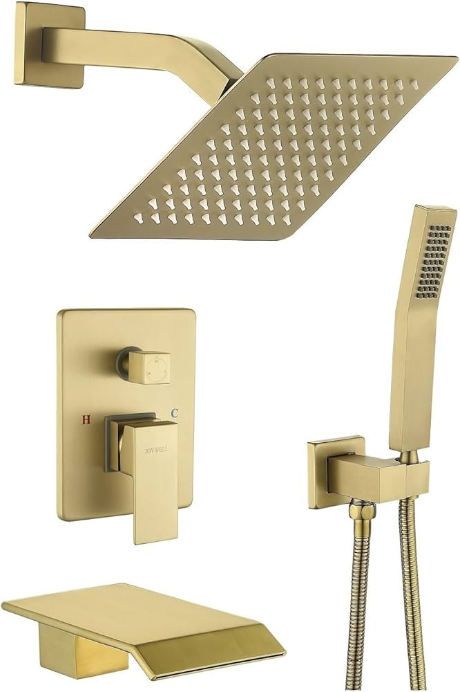 JOYWELL Shower System with Tub Spout,Shower Head and Handheld Bathtub Shower Faucet Set (Brushed ... | Amazon (CA)