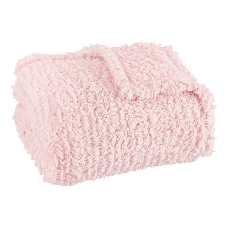Mainstays Sherpa Throw Blanket, 50" X 60", Light Pink | Walmart (US)