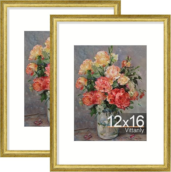 Vittanly 12x16 Picture Frames Set of 2, Ornate Vintage Photo Frame for Wall Mount, Display 8.5x11... | Amazon (US)