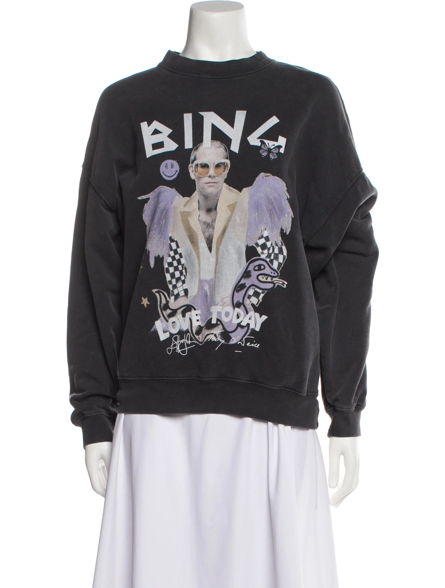 Graphic Print Mock Neck Sweatshirt | The RealReal