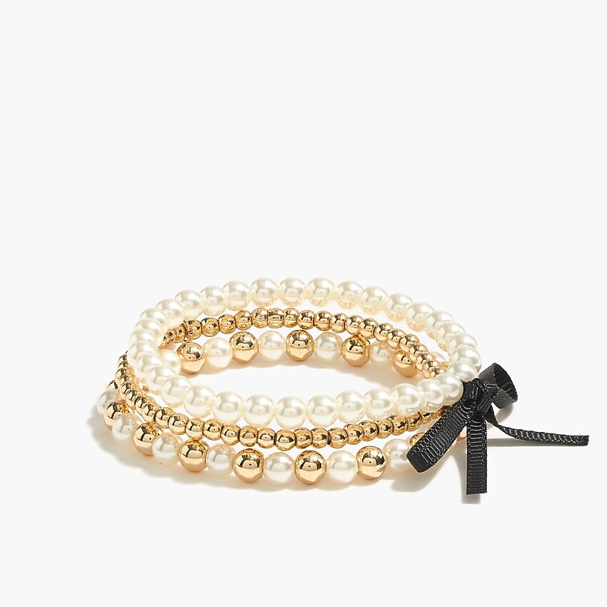 Mixed gold beaded bracelets set-of-three | J.Crew Factory