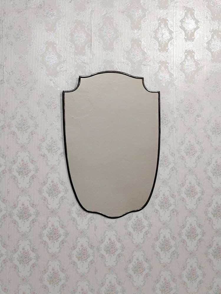 Black Matte Brass Mirror, Italian Shield Brass Wall Mirror, Authentic Brass Mirror | Amazon (US)