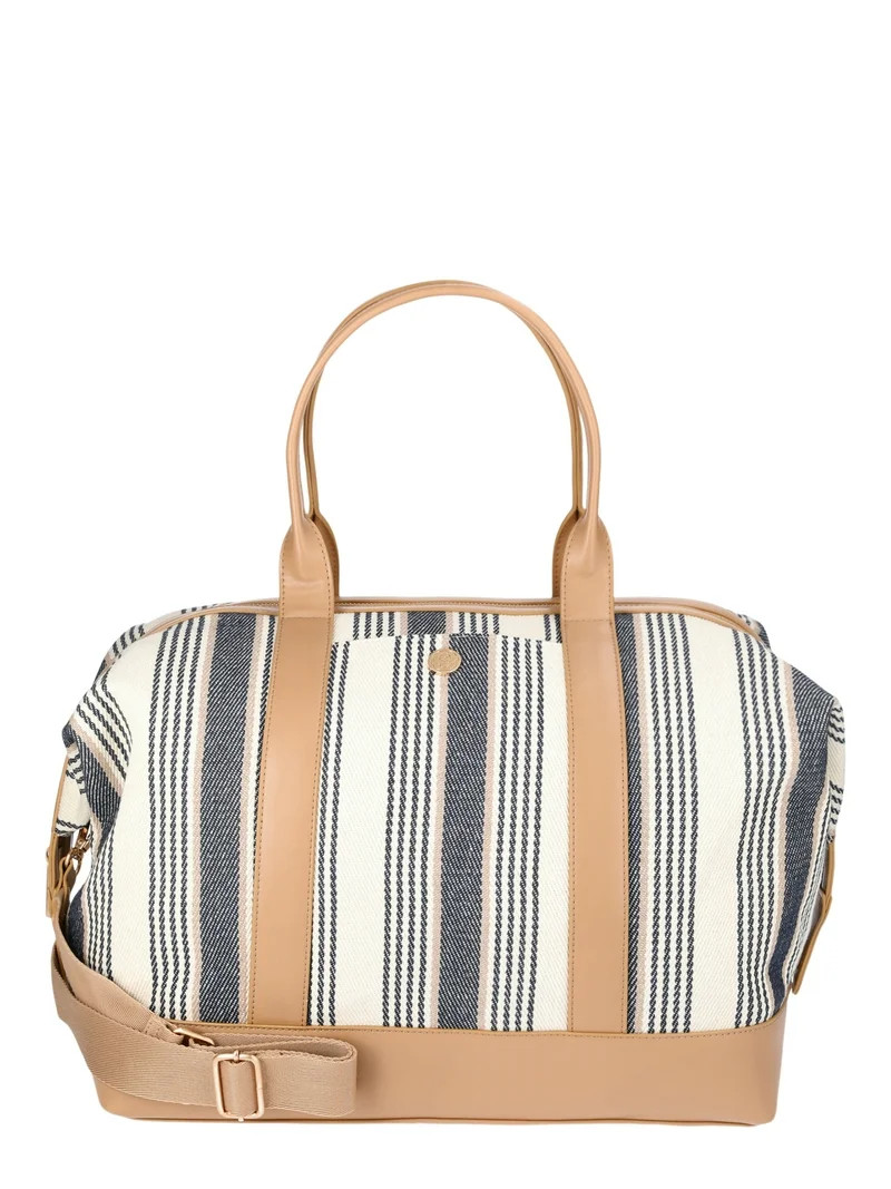 Time and Tru Women’s Blake Tote Bag, Multi Stripe | Walmart (US)