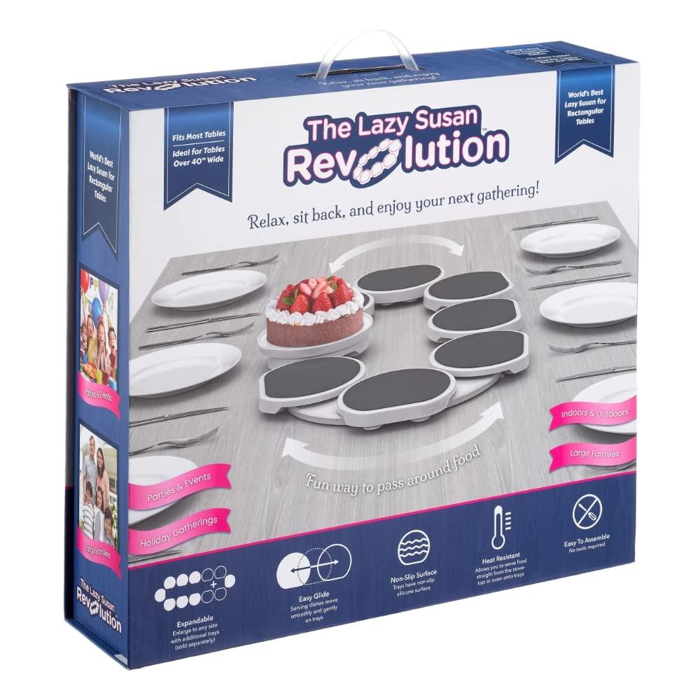 The Lazy Susan Revolution - The First Patented Lazy Susan Turntable for Rectangular Long & Oblong Ta | Amazon (US)