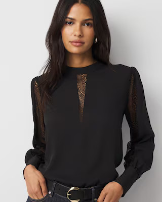 Lace + Crepe Blouse | White House Black Market