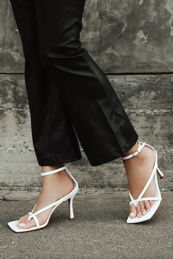 Porter White Ankle Strap Heels | Lulus (US)