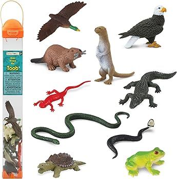 Safari Ltd. River Ecosystem TOOB - Figurines of Bald Eagle, Beaver, Alligator & More - Fun Educat... | Amazon (US)