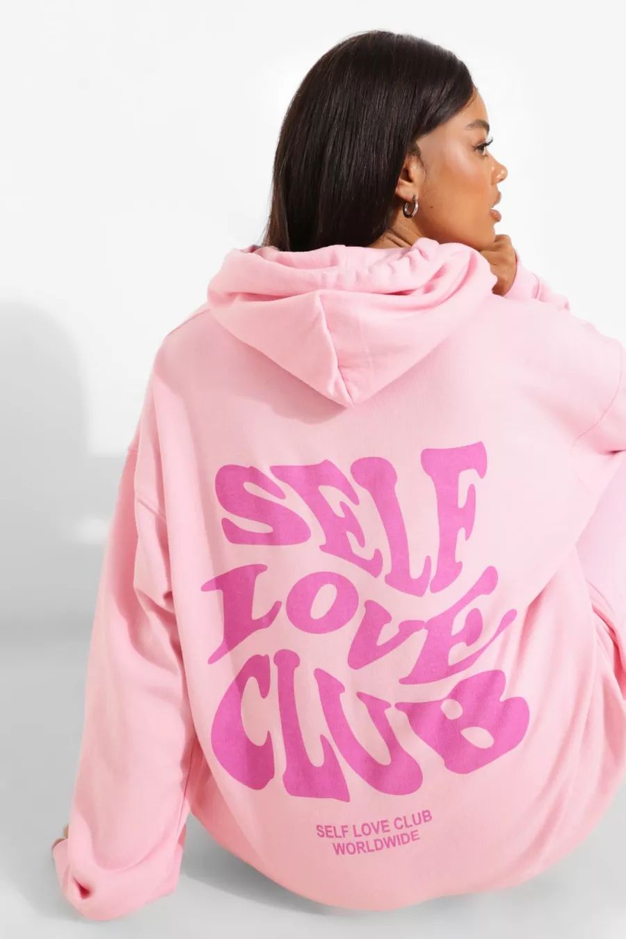 Self Love Club Twist Text Hoodie | Boohoo.com (US & CA)