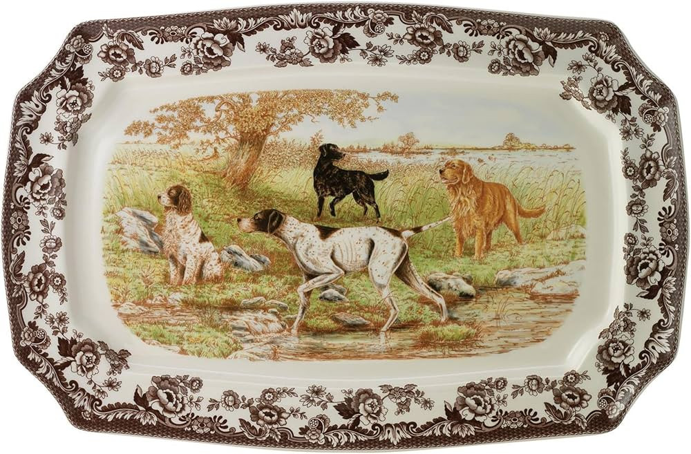 Spode Woodland 17.5" Rectangular Serving Platter | Large Serving Tray with Hunting Dogs Design | ... | Amazon (US)