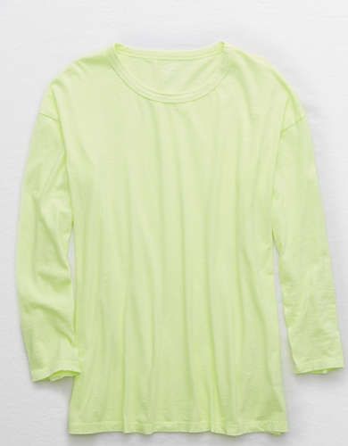 Aerie Oversized Long Sleeve Boyfriend T-Shirt | American Eagle Outfitters (US & CA)