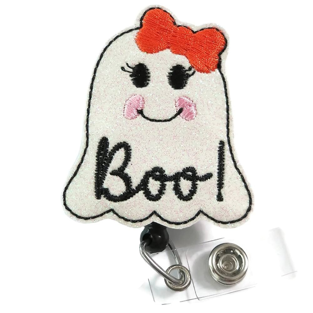 Cute Halloween BOO Badge Reel, Halloween Badge Reel, Halloween Ghost Nurses Badge ID Holder, Teac... | Amazon (US)