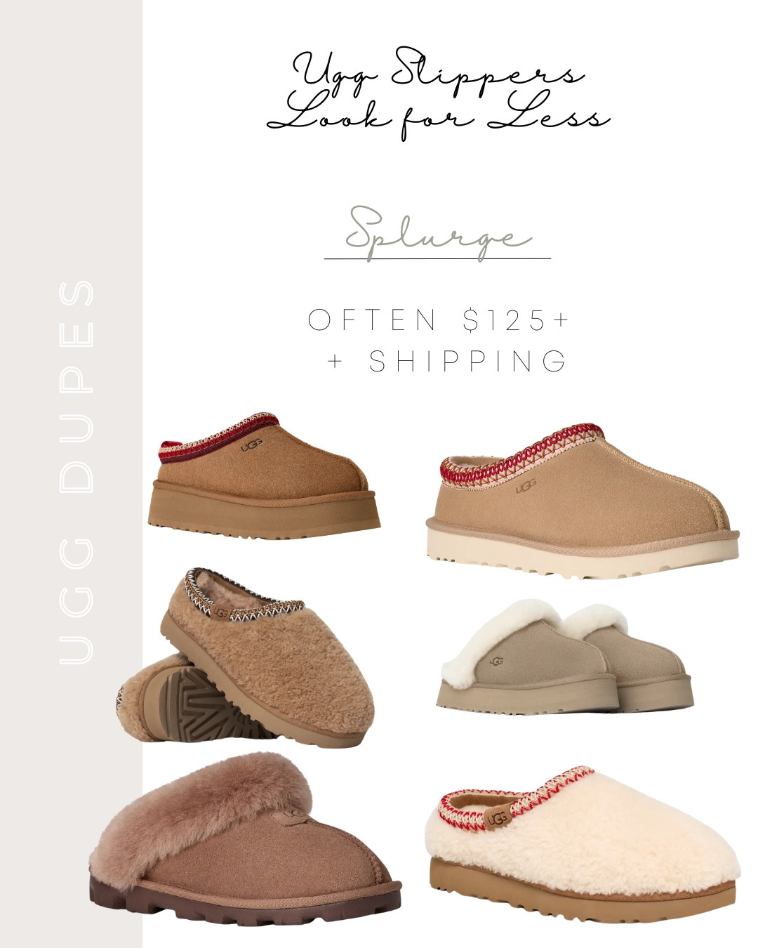 UGG slipper dupes you need this winter 🤍 These cozy slippers look just like the real thing but for a fraction of the price. Linking a handful of affordable pairs from Steve Madden to Amazon to Target, all warm, comfy, and perfect for lounging at home and would make great gifts this holiday season!

UGG slipper dupes UGG dupes UGG Tasman dupe UGG Tazz dupe slipper dupes cozy slippers winter slippers neutral slippers faux shearling slippers shearling slipper dupes Steve Madden slipper dupe Amazon slippers Target slippers Walmart slippers budget-friendly slippers affordable winter finds cozy home essentials loungewear slippers winter outfit ideas neutral winter style warm winter slippers look for less slippers save vs splurge slippers comfy home outfits winter cozy must haves

#LTKSaleAlert #LTKSeasonal #LTKHoliday