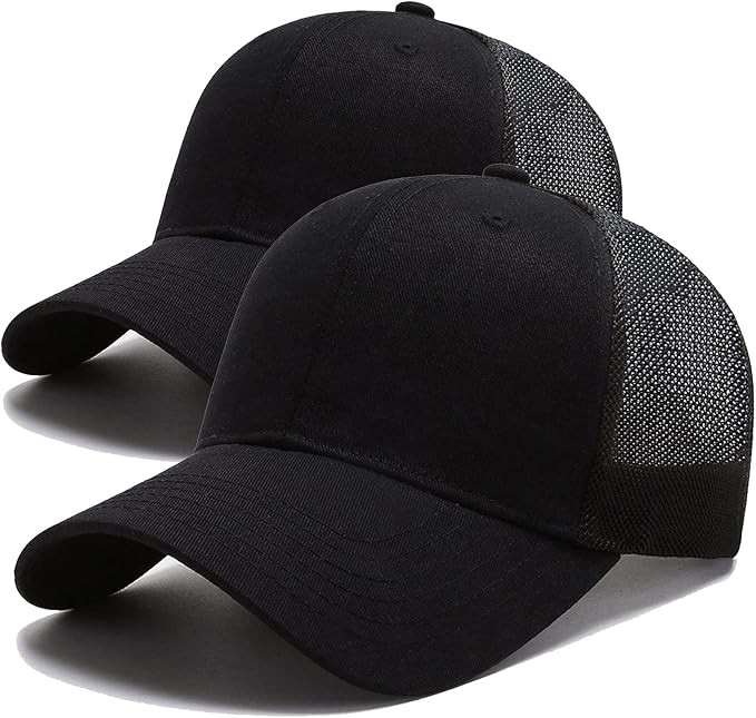 NPQQUAN 2 Packs Stiff Structured Front Panels Baseball Cap Golf Dad Trucker Hats for Men Women | Amazon (US)