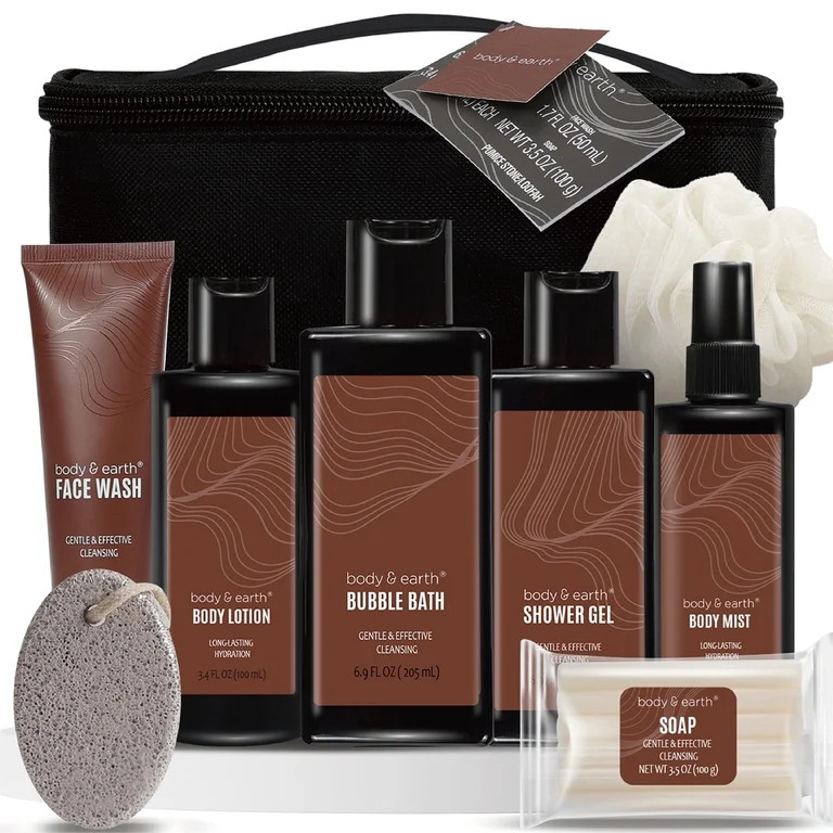 Body & Earth Bath Gift Sets for Men Father's Day Gift Ideas, 8 Pcs Sandalwood Luxury Spa Gift Bas... | Walmart (US)