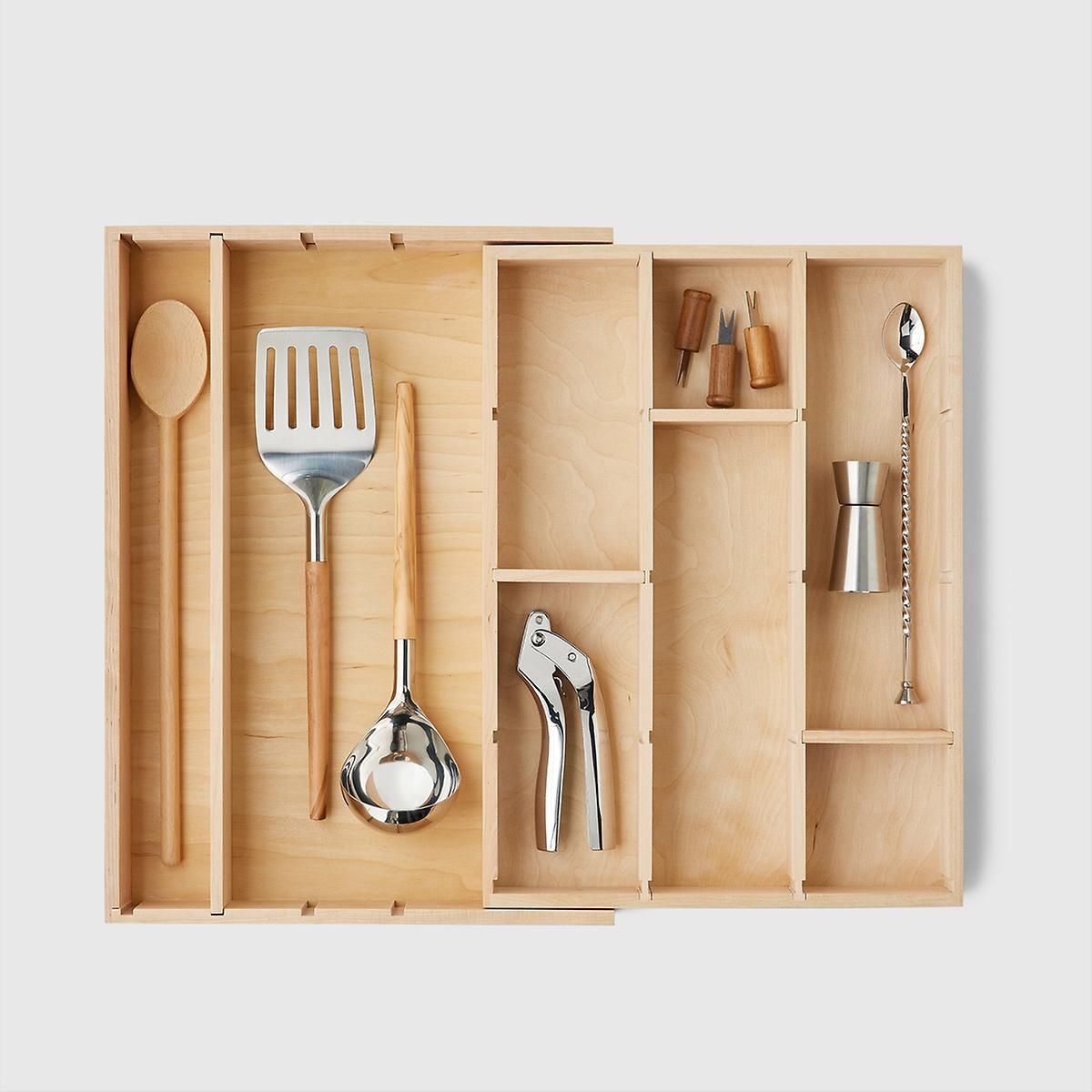 Marie Kondo Birch Expandable Utensil & Tool Tray | The Container Store