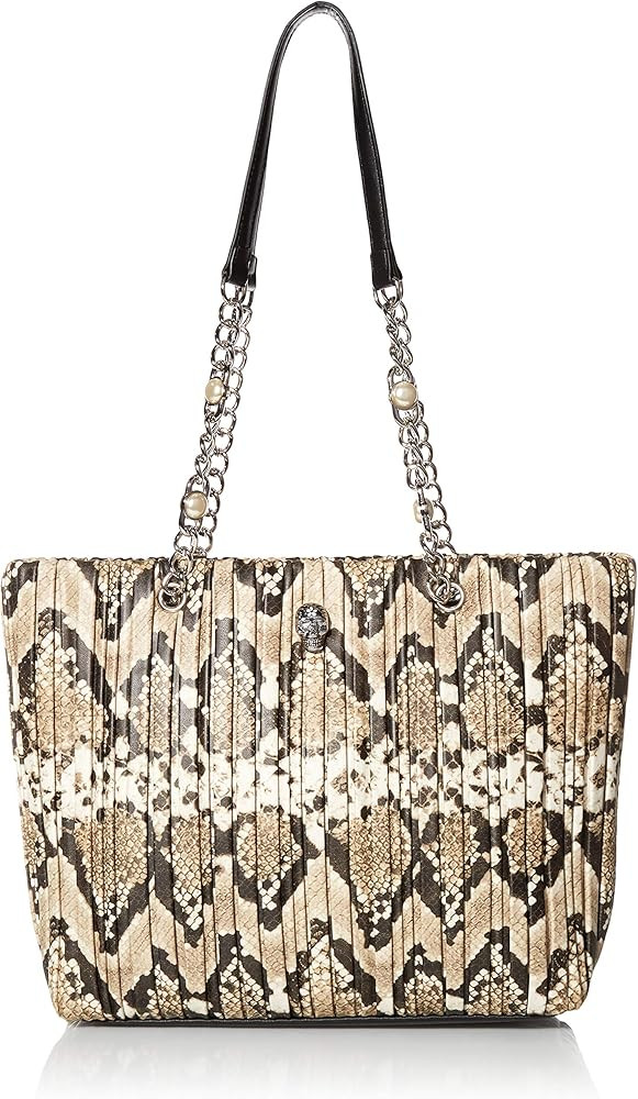 Betsey Johnson womens Betsey Johnson Slithering Skull Tote, Natural Snake, 12.25" L x 11" H x 3.7... | Amazon (US)