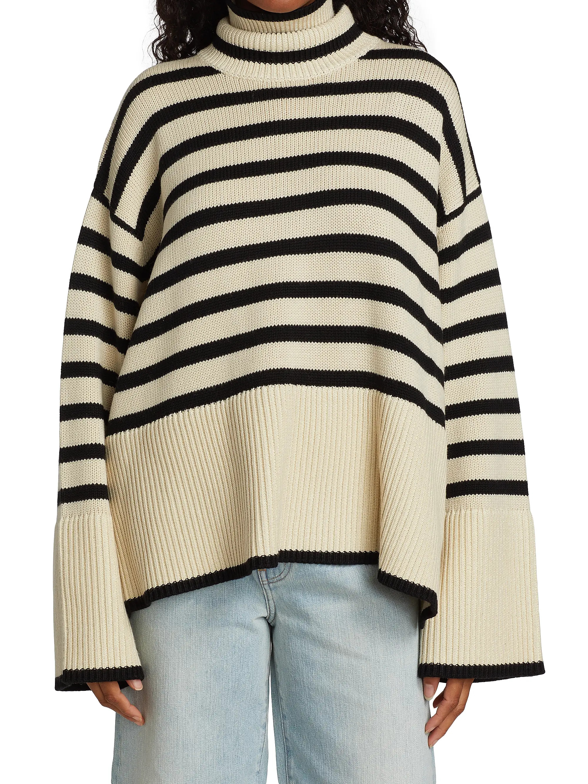 TotemeSignature Stripe Turtleneck Sweater | Saks Fifth Avenue