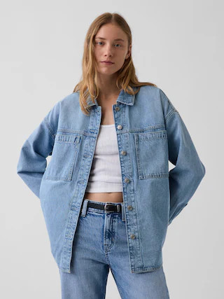 Denim Oversized Shirt Jacket | Gap (US)