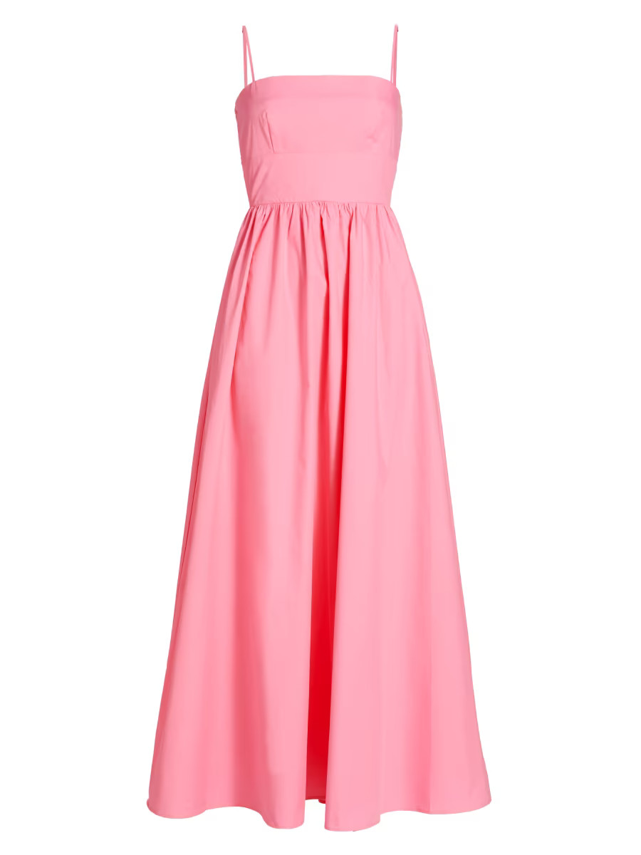 Poplin Smocked-Back Maxi Dress | Saks Fifth Avenue