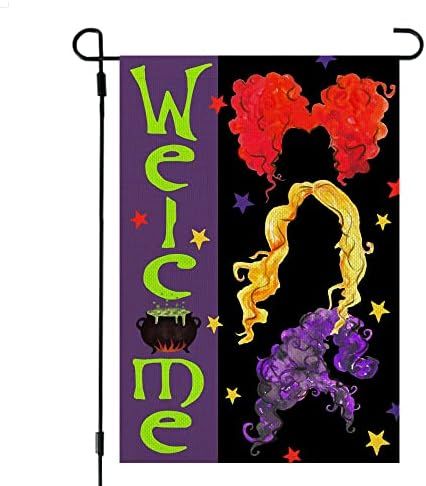 Halloween Sanderson Sisters Garden Flag 12x18 Inch Small Double Sided Burlap Welcome Yard Fall Pa... | Amazon (US)