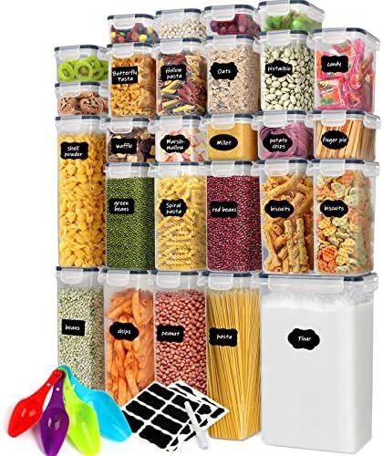 27 Pack Airtight Food Storage Container Set, Pantry kitchen organization and Storage, BPA Free Clear | Amazon (US)