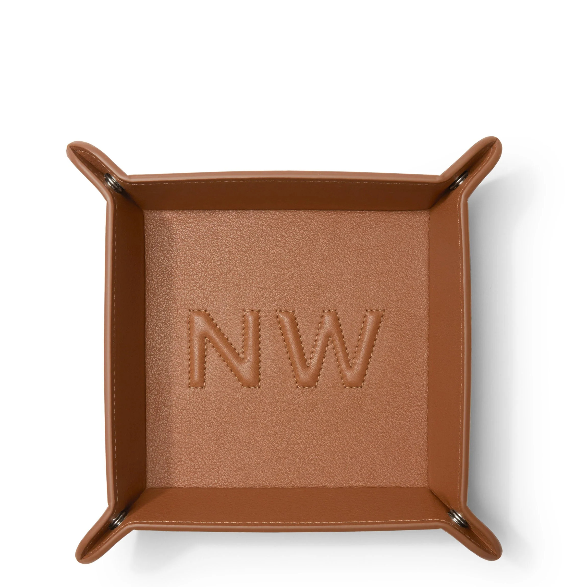 Square Valet Tray Cognac | Leatherology