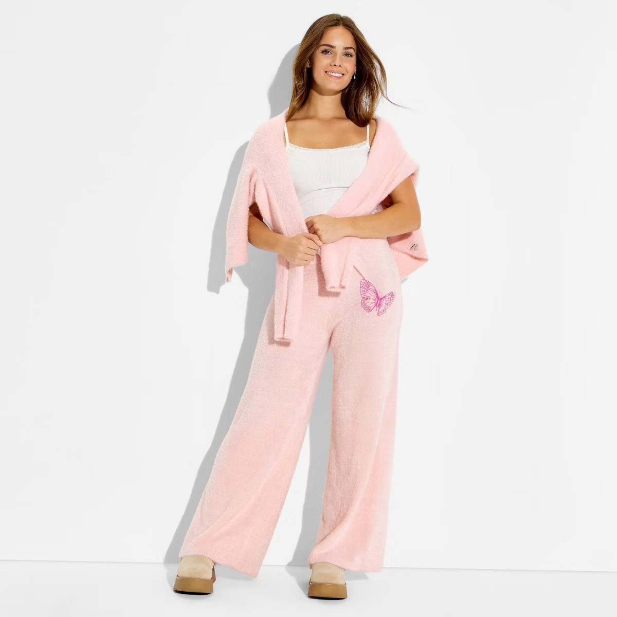 Wicked x Katie Kime Women's Graphic Sweater Pants - Light Pink XXL | Target