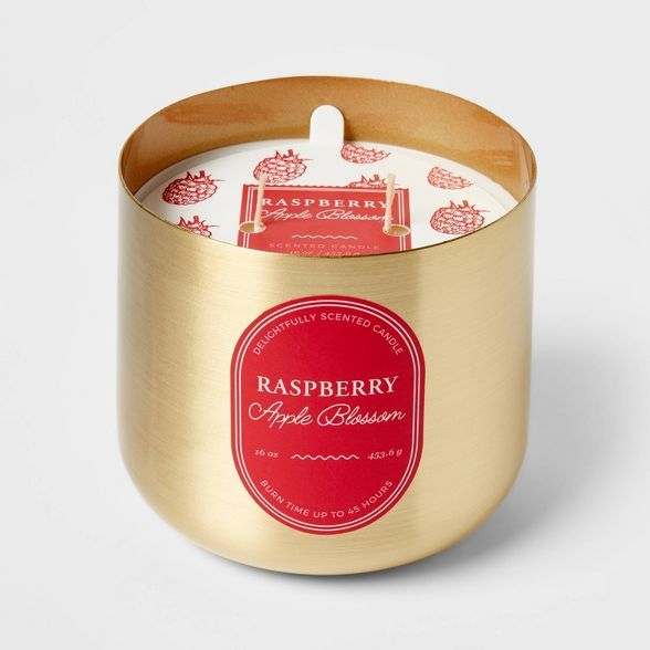 16oz Brass Candle Raspberry Apple Blossom - Threshold™ | Target