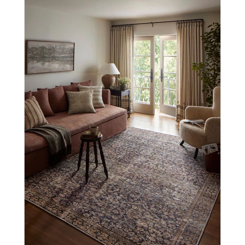 Amber Lewis x Loloi Georgie Denim / Spice Area Rug | Wayfair North America