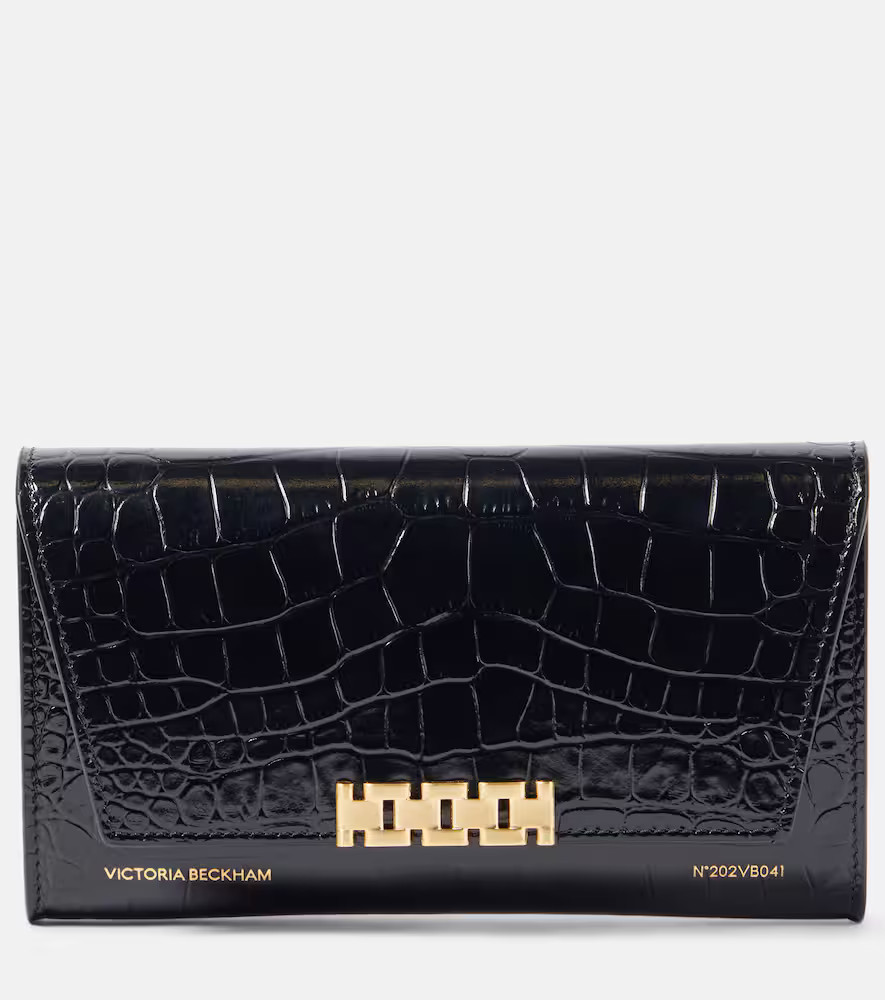 Victoria Beckham Croc-effect leather wallet on chain | Mytheresa (INTL)