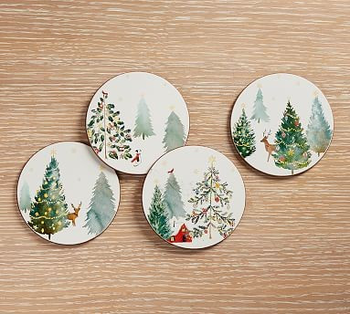 Christmas in the Country Cork Coasters - Set of 4 | Pottery Barn (US)