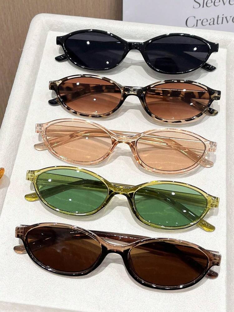 5pcs Geometric Full Frame Plastic Summer Colorful Decorative Design Women's Fashion Glasses , Suitable For Summer Music Festivals, Tropical Beach Vacations, Family Outings, Casual Outfits, Back To School, College Style, Campus Looks And More | SHEIN