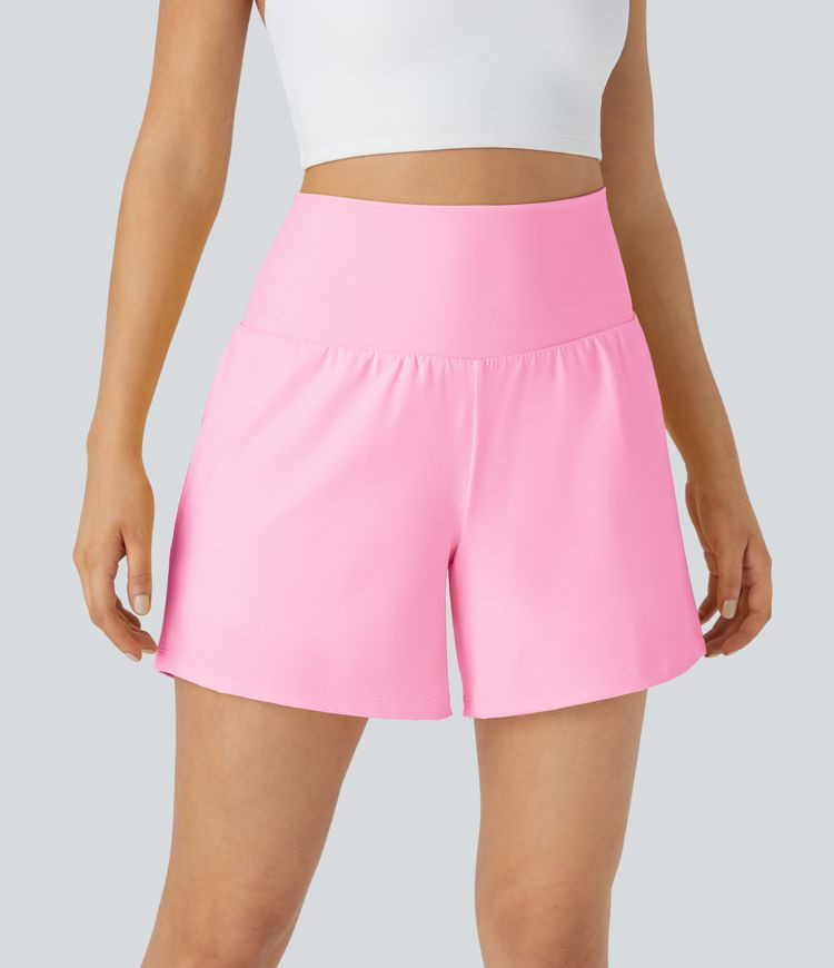Women\u2019s SoftlyZero\u2122 Airy Super High Waisted 2-in-1  Cool Touch Yoga Shorts 5'' with Poc... | HALARA