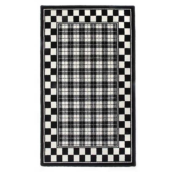 Black & White Tartan Rug - 5'1" x 8'2" | MacKenzie-Childs