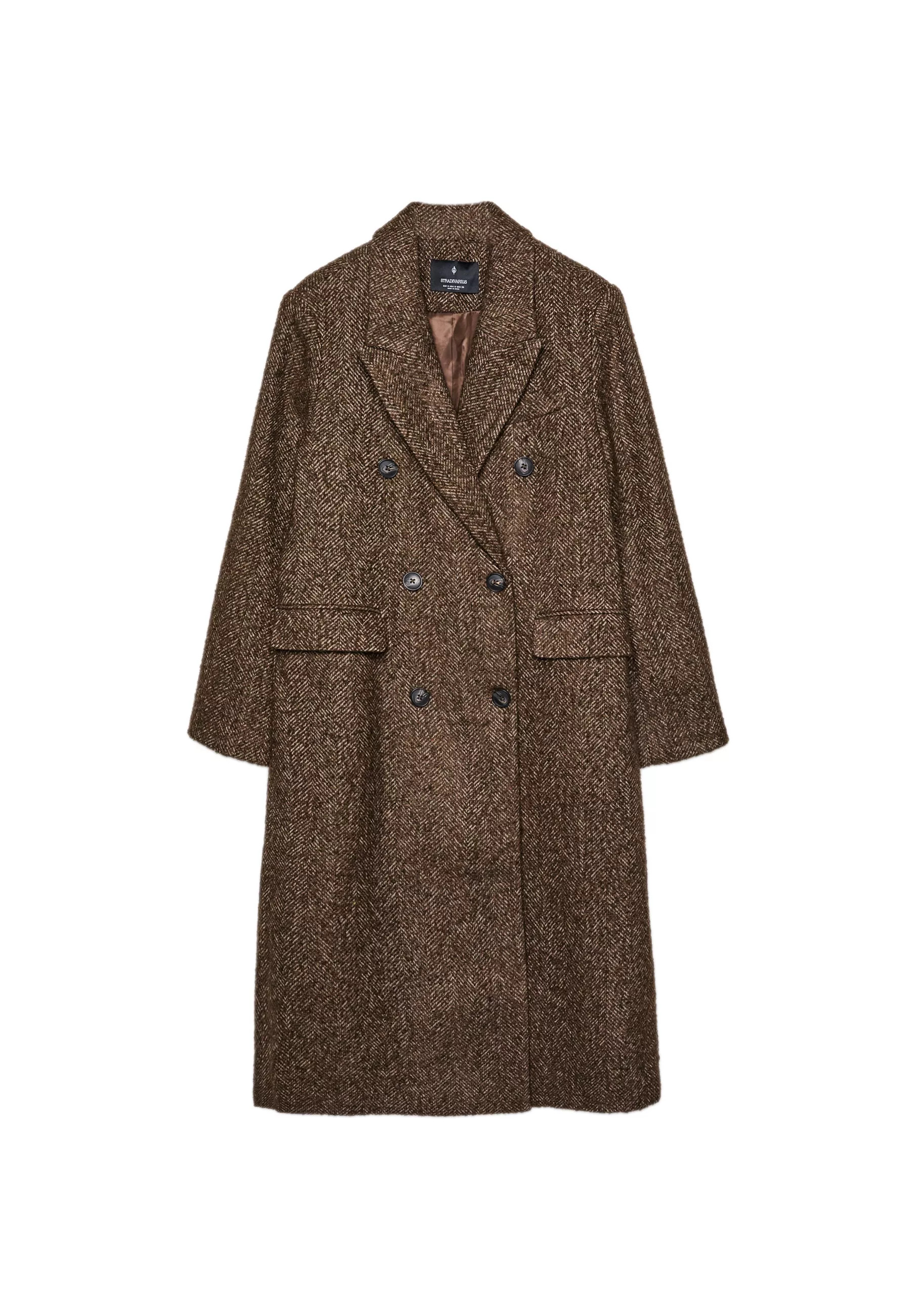 Oversize herringbone coat - Women's Stradimarket | Stradivarius United Kingdom | Stradivarius (UK)