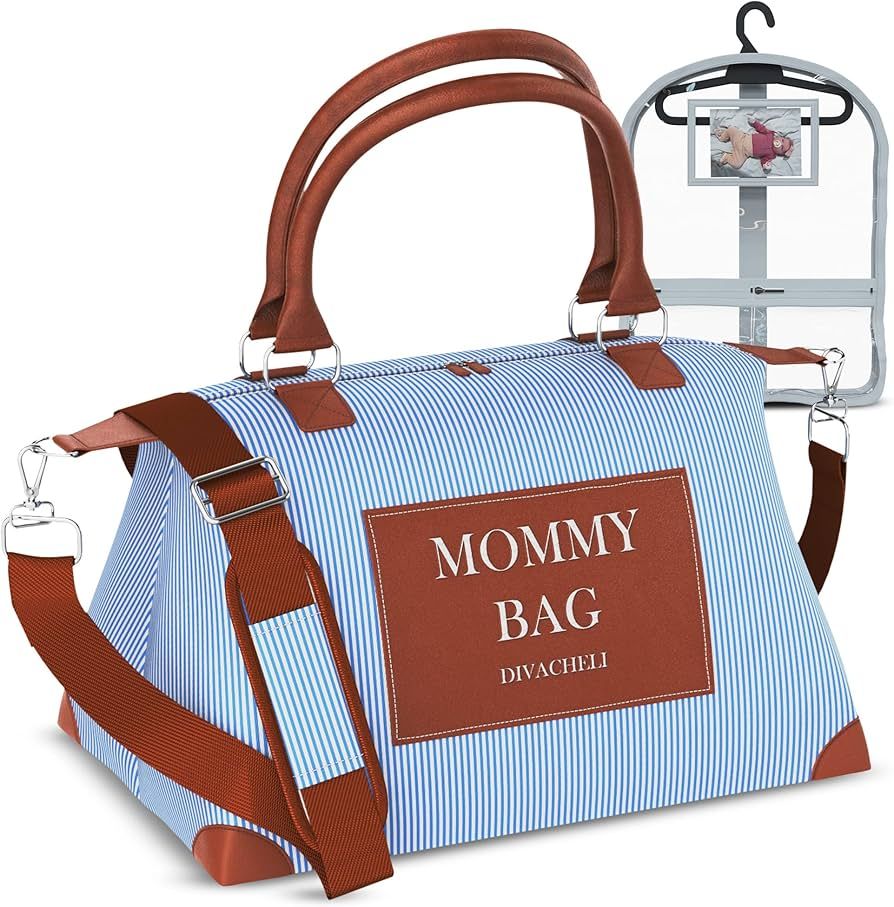 DIVACHELI Mommy Bag for Hospital - Includes Keepsake Bag for Baby's First Outfit. Multifunctional... | Amazon (US)