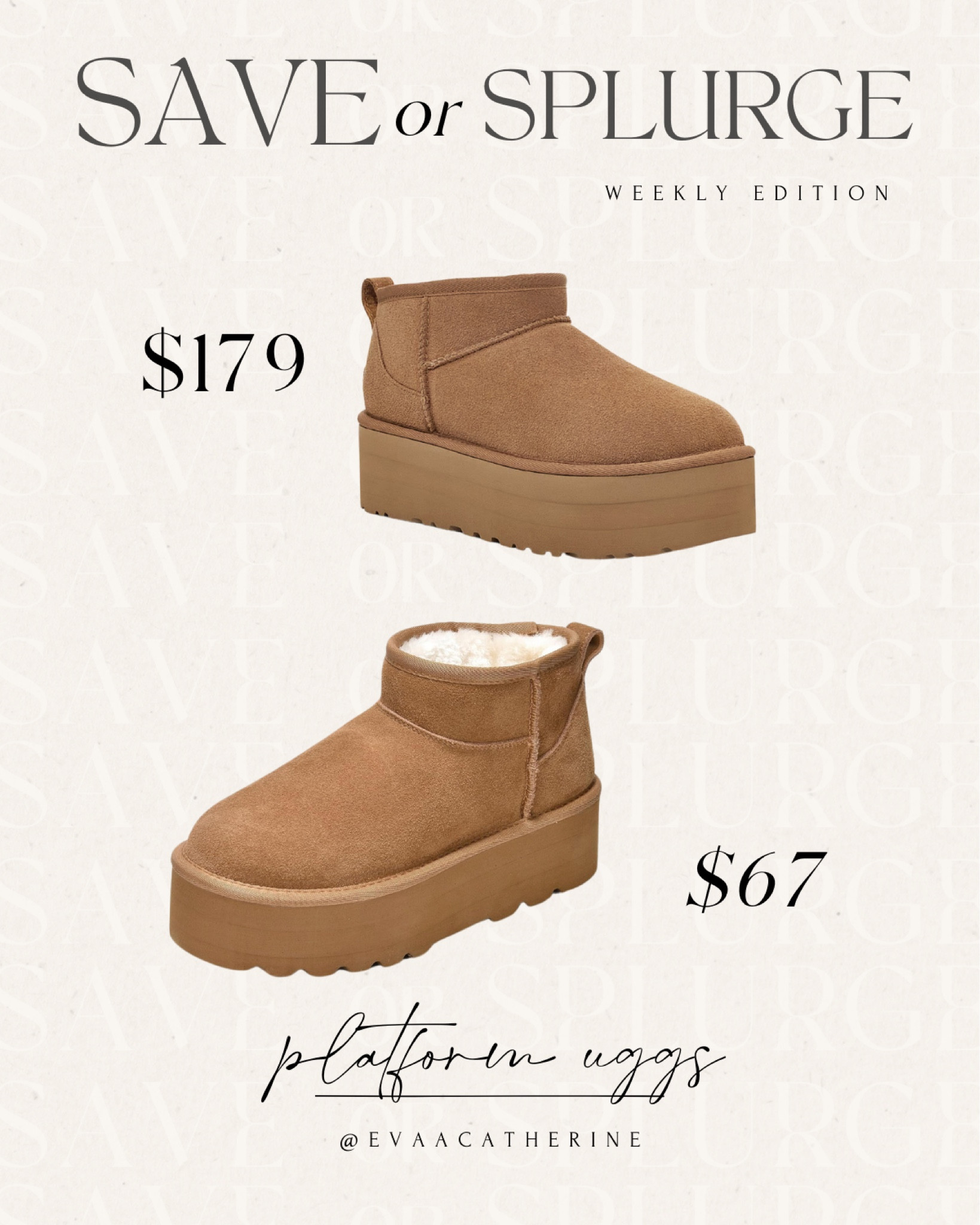 The trendiest Uggs in all the land! They're usually sold out so I found a dupe that will save you $100+ 🤎

Ugg platform minis, platform Uggs


#LTKSeasonal #LTKstyletip #LTKfindsunder100