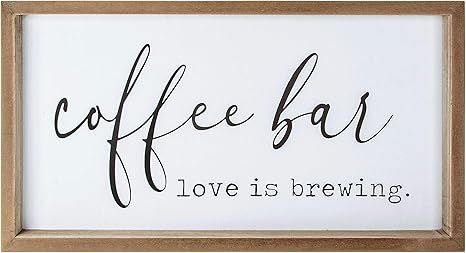 Amazon.com: VILIGHT Coffee Signs for Coffee Bar Love Is Brewing - Farmhouse Coffee Wall Decor and... | Amazon (US)
