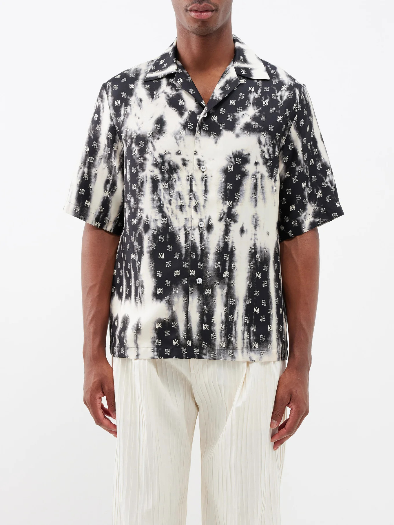 Bleached Bandana-print silk bowling shirt | Amiri | Matches (UK)