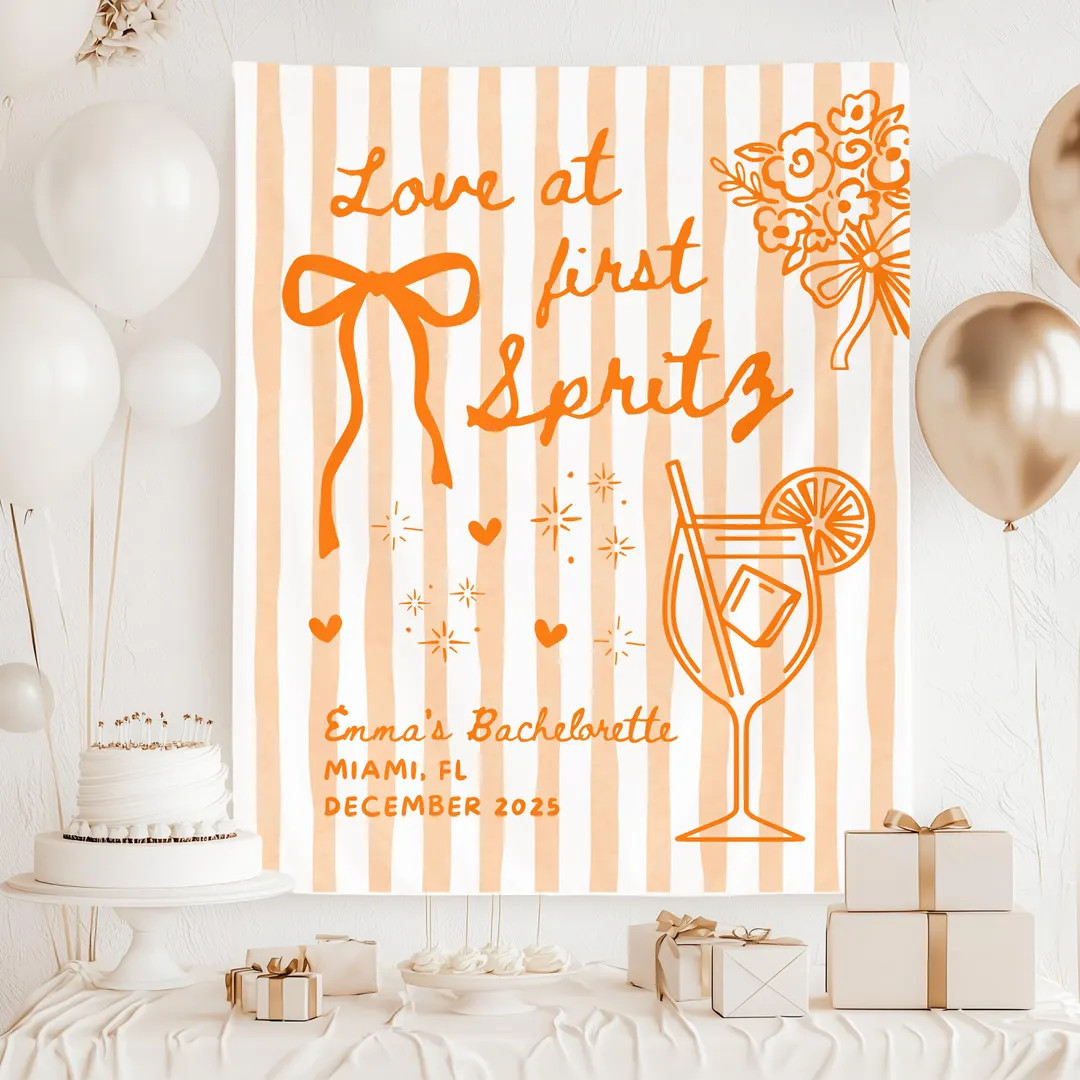 Custom Love at First Spritz Bachelorette Sign, Aperol Spritz Signature Cocktail Sign, Personalize... | Etsy (US)