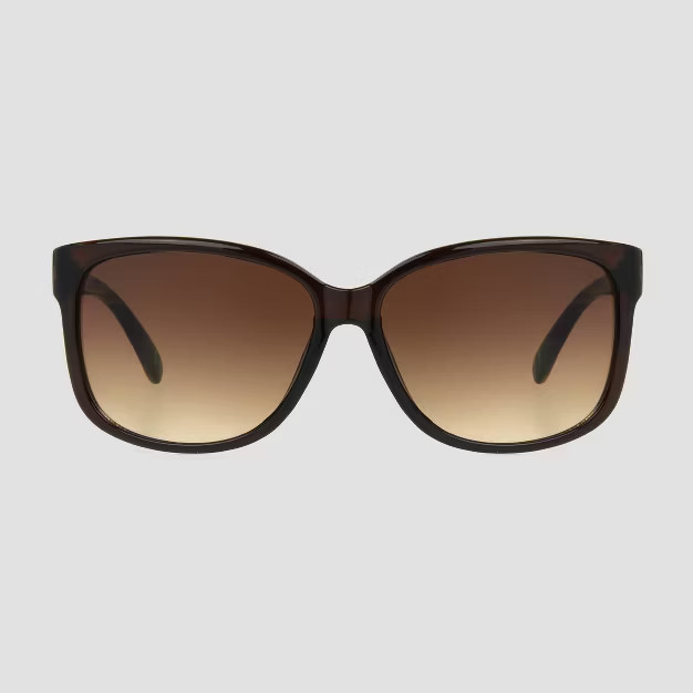 Women's Tortoise Shell Print Square Sunglasses with Gradient Lenses - Universal Thread™ Brown | Target