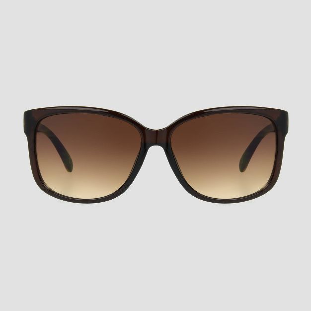 Women's Tortoise Shell Print Square Sunglasses with Gradient Lenses - Universal Thread™ Brown | Target