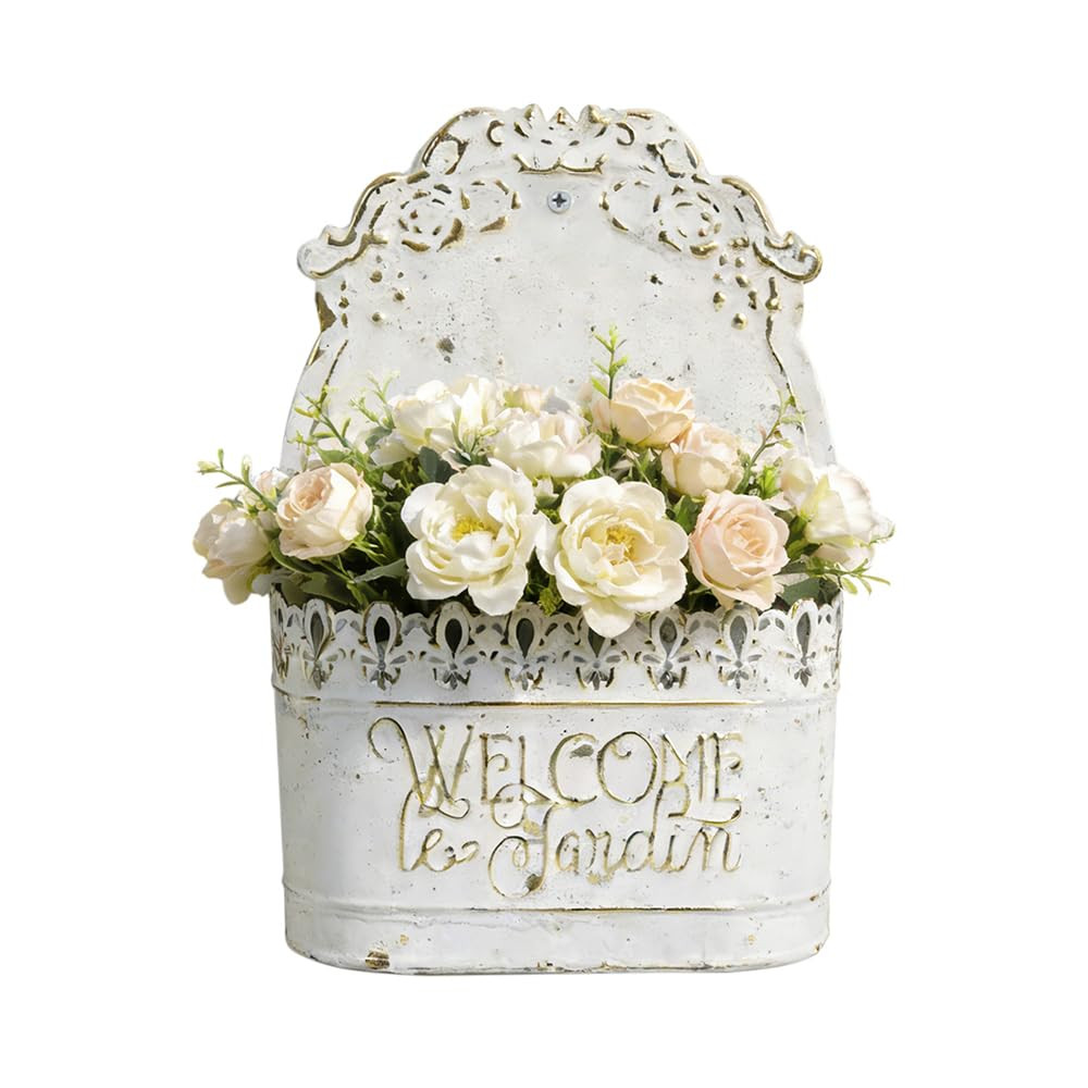 Metal Hanging Planters Wall Mount Planter Wall Vases for Flowers Shabby Chic Decor for Rustic Far... | Amazon (US)