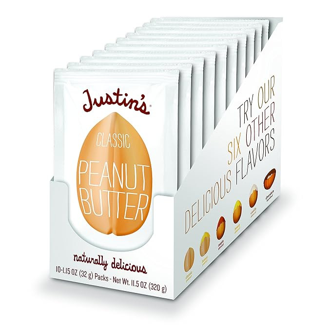 Justin's Classic Peanut Butter Squeeze Packs, Only Two Ingredients, Gluten-free, Non-GMO, Respons... | Amazon (US)