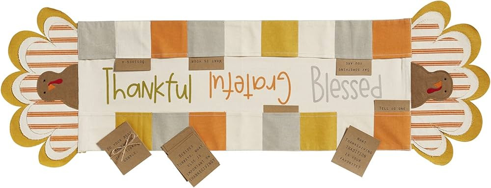 Mud Pie Children's Thanksgiving Turkey Turkey Runner with Cards | Amazon (US)