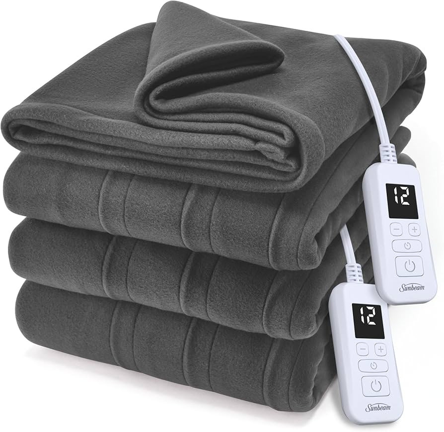 Sunbeam Royal Ultra Fleece Heated Electric Blanket Queen Size, 90" x 84", 12 Heat Settings, 12-Ho... | Amazon (US)