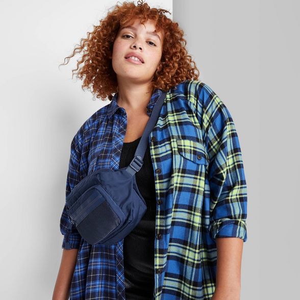 Women's Raglan Long Sleeve Button-Down Hi-Low Flannel Shirt - Wild Fable™ | Target