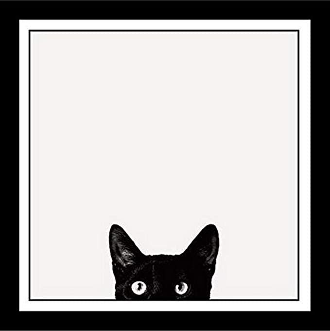 Amazon.com: Buyartforless Work Framed Curiosity Cat by Jon Bertelli 11x11 Art Print Poster Wall D... | Amazon (US)