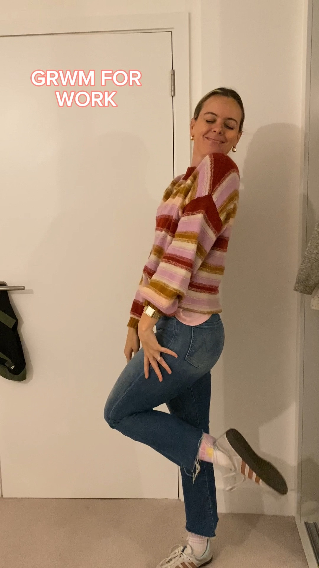 Every work OUTFIT! Or just a fun casual outfit idea. Striped sweater, comfy jeans and of course my sambas! 

#ltkxadidas 

#LTKeurope #LTKVideo #LTKstyletip