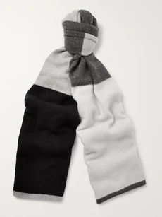 The Elder Statesman - Colour-block Wool And Cashmere-blend Scarf - gray | Mr Porter US
